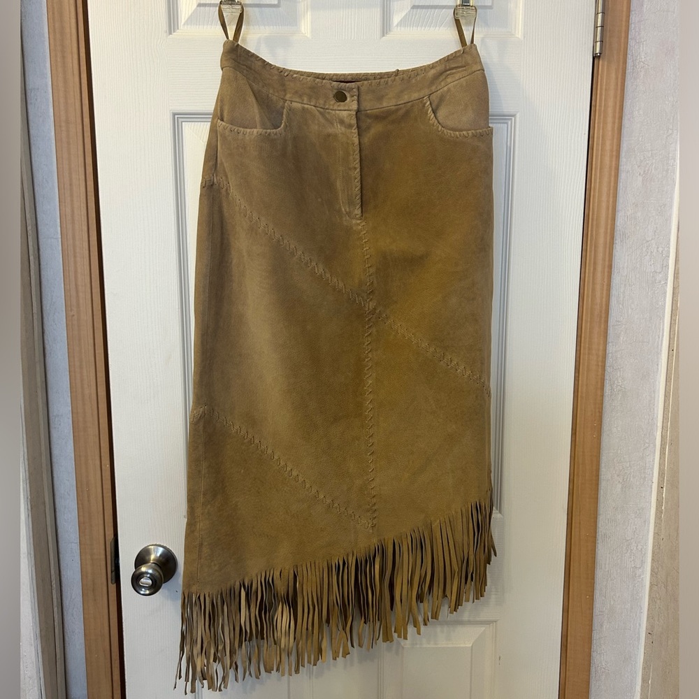 Vintage Women’s Fringe Leather Skirt